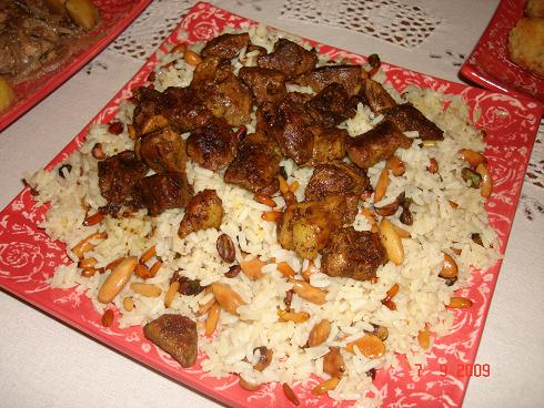 طبق أرز بلاو بالخلطة والقلايا طبق أرز بلاو بالخلطة والقلايا