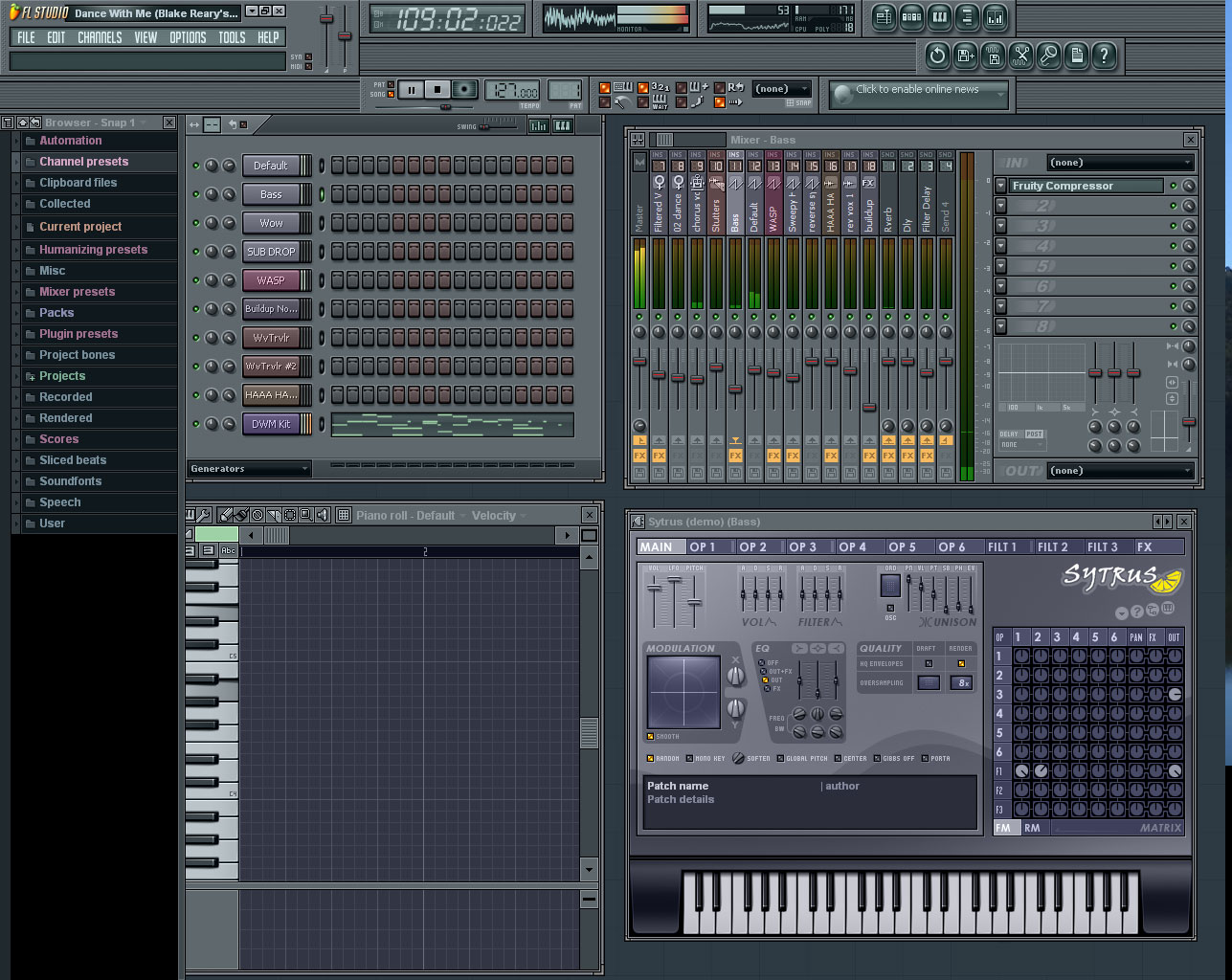 برنامج Fruity Loops 7 (إضغط لتكبير الصورة) برنامج Fruity Loops 7 (إضغط لتكبير الصورة)