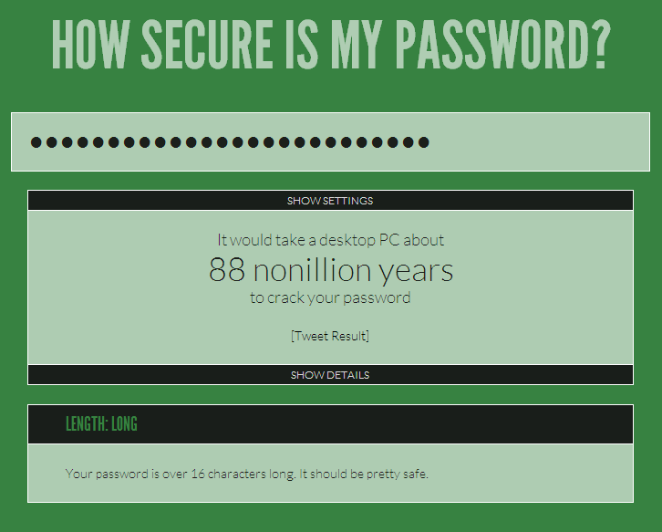 howsecurismypassword